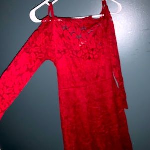 Beautiful red off shoulder lace dress